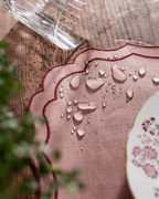 Placemat Linen Coated Pink-Red, Set of 2
