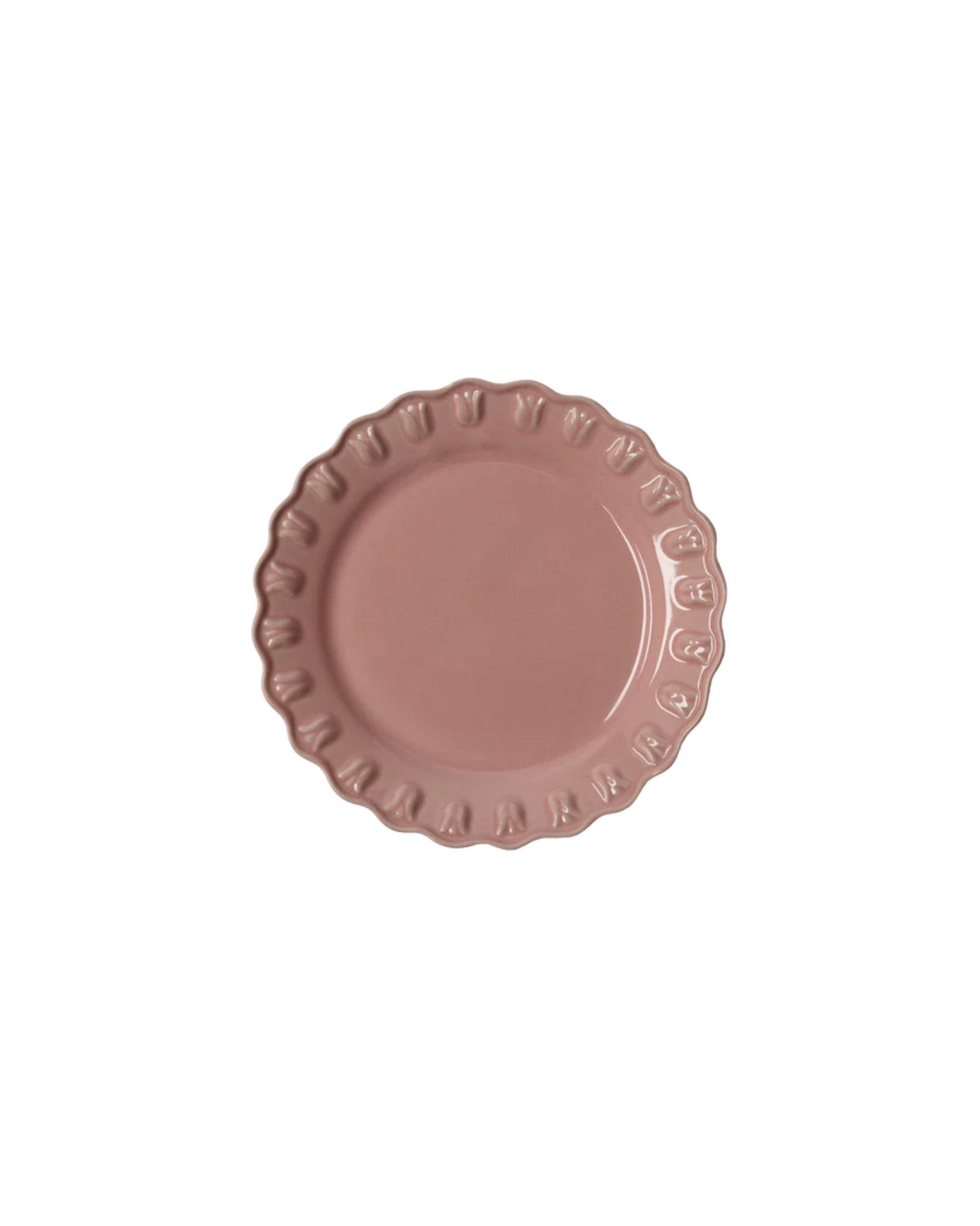Handgefertigter Steingut Dessertteller Tulipa Rosa, 2er Set