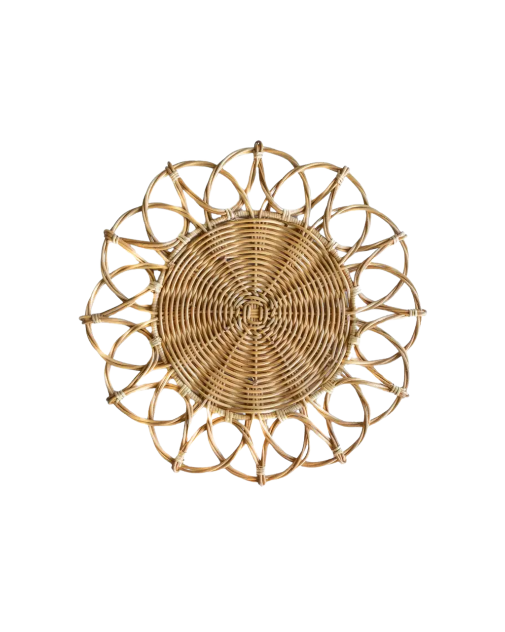 Rattan Platzteller Twist Blume, 2er Set