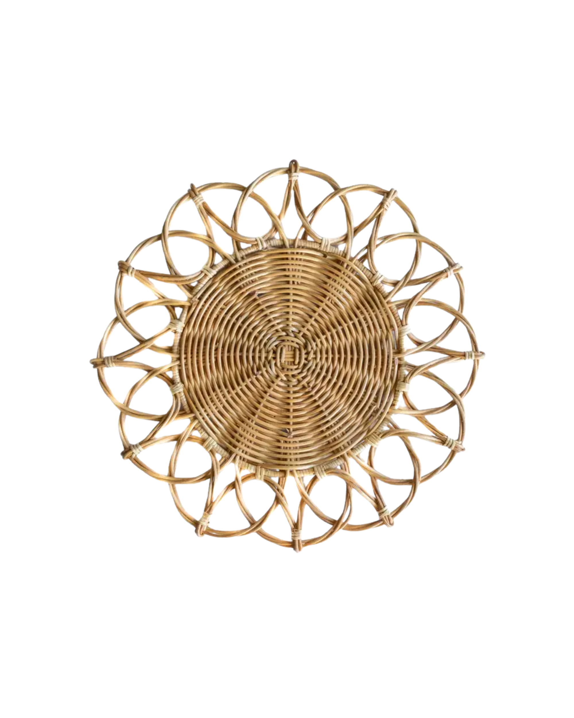 Rattan Platzteller Twist Blume, 2er Set