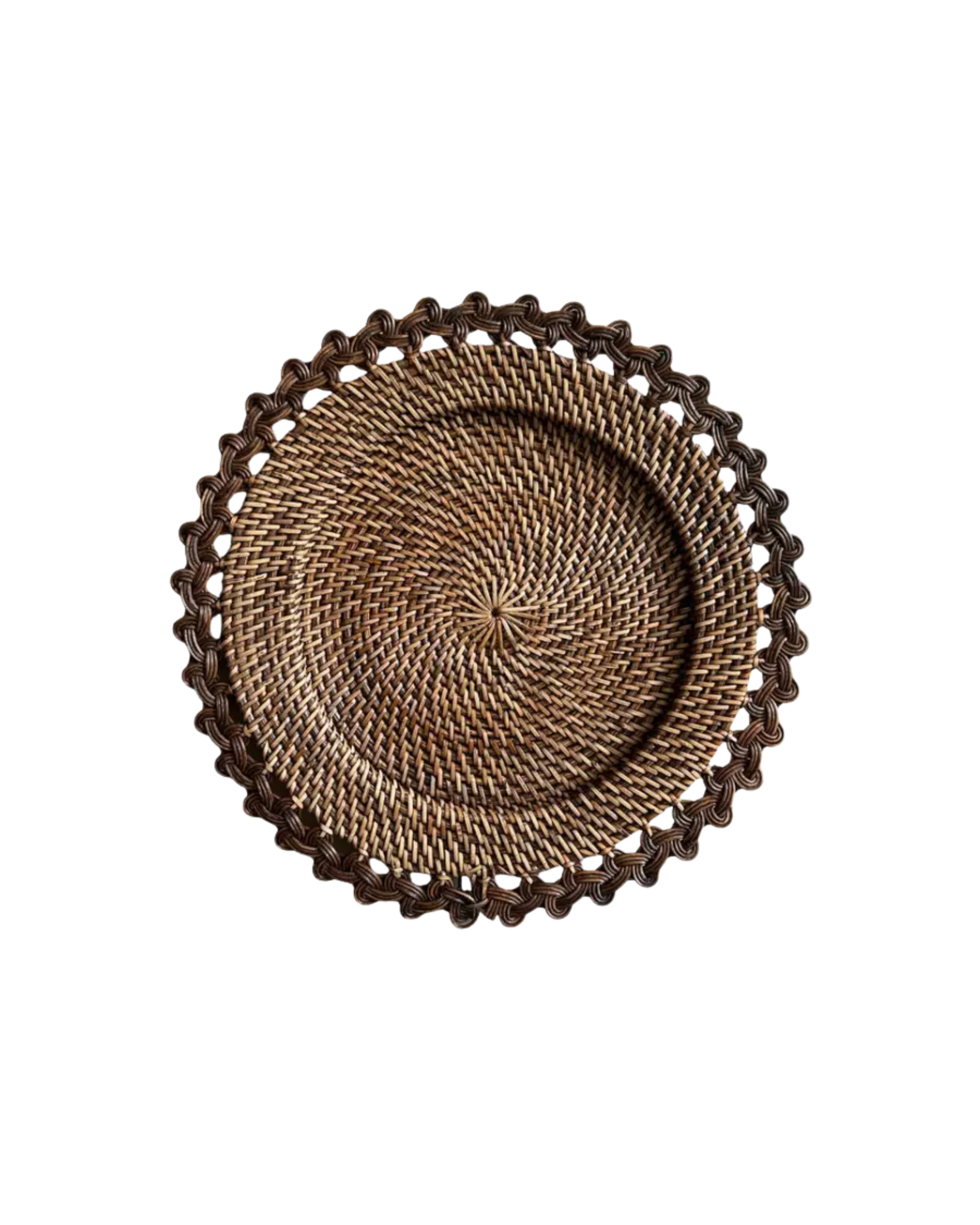 Rattan Platzteller Dunkelbraun, 2er Set