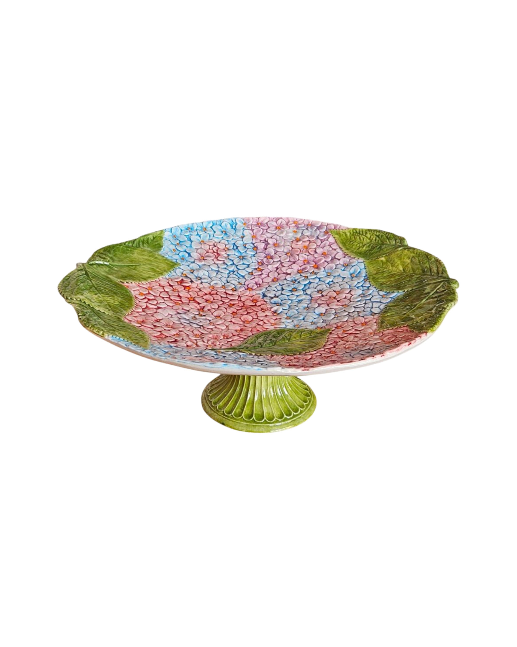 Handbemalte Keramik Kuchenplatte Hortensie