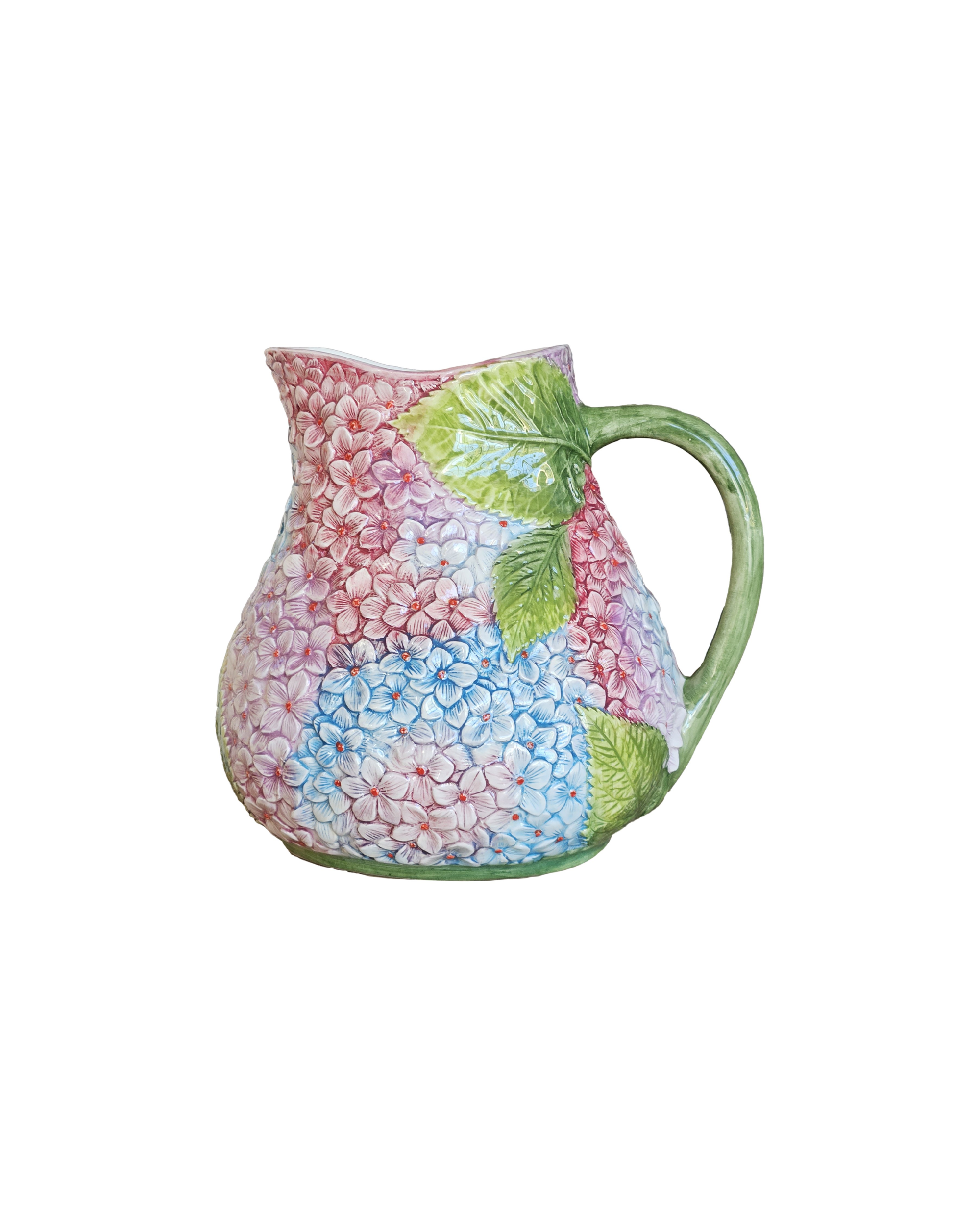 Handbemalter Keramik Krug Hortensie
