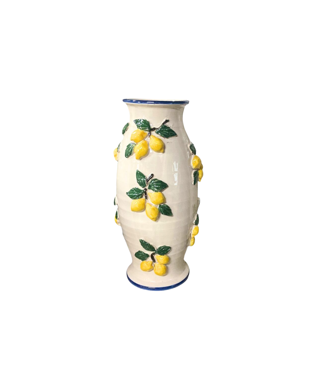 Handbemalte Keramik Vase Sizilien Zitrone