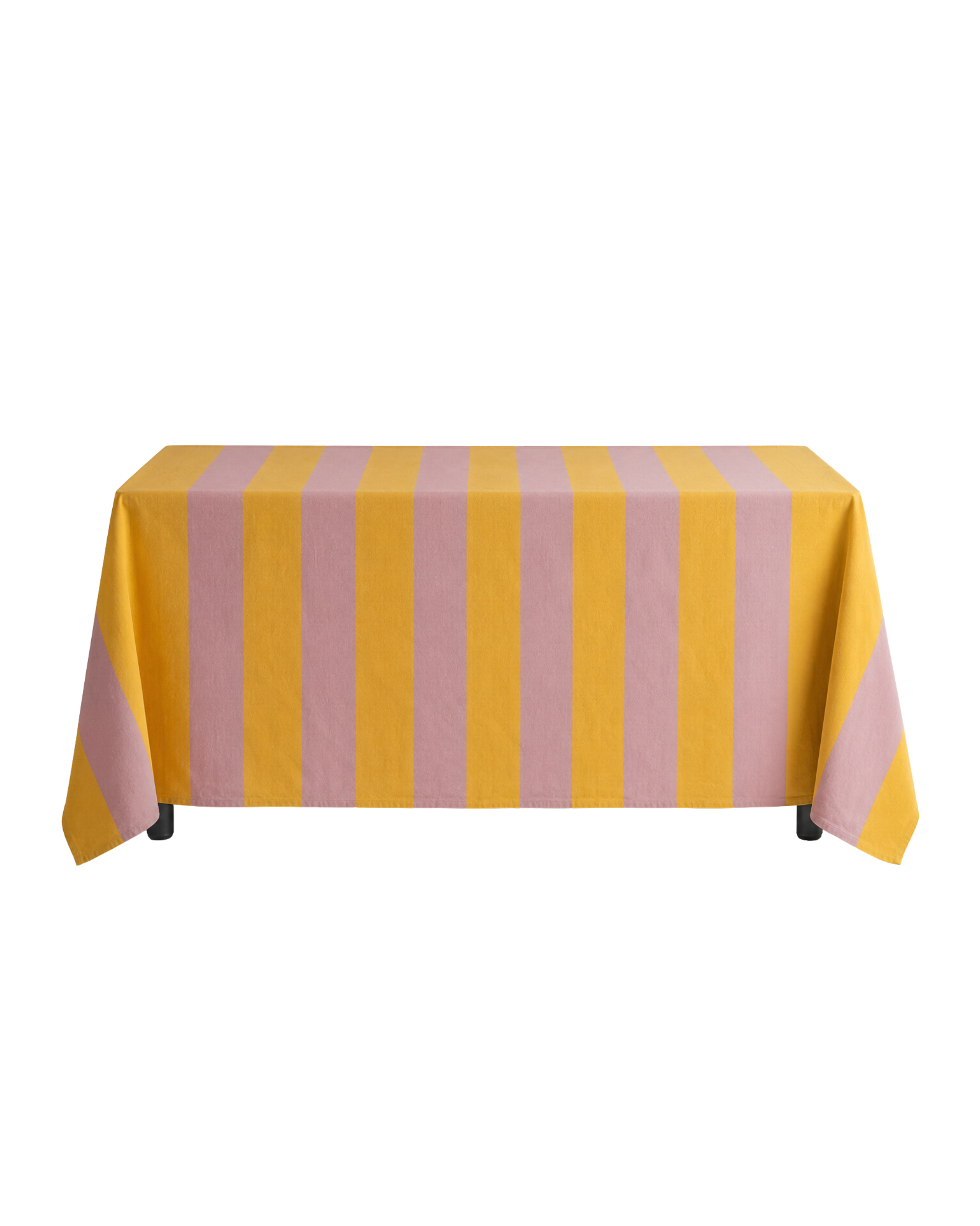 Baumwolltischdecke Gelb-Rosa gestreift