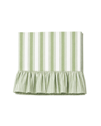 Baumwolltischdecke Murano mit Rüschen, Grün-Weiß gestreift