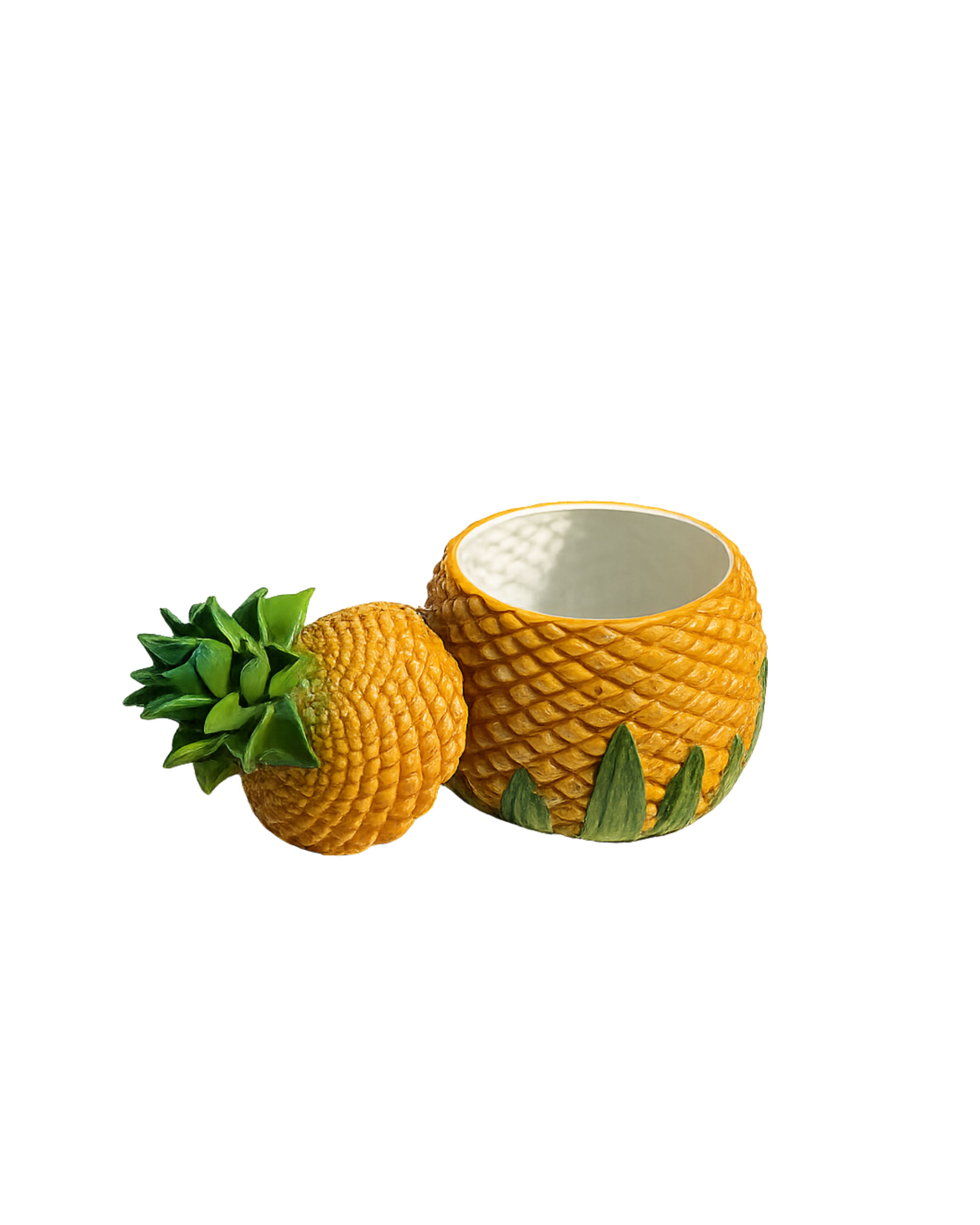 Handbemalte Keramik Box Ananas