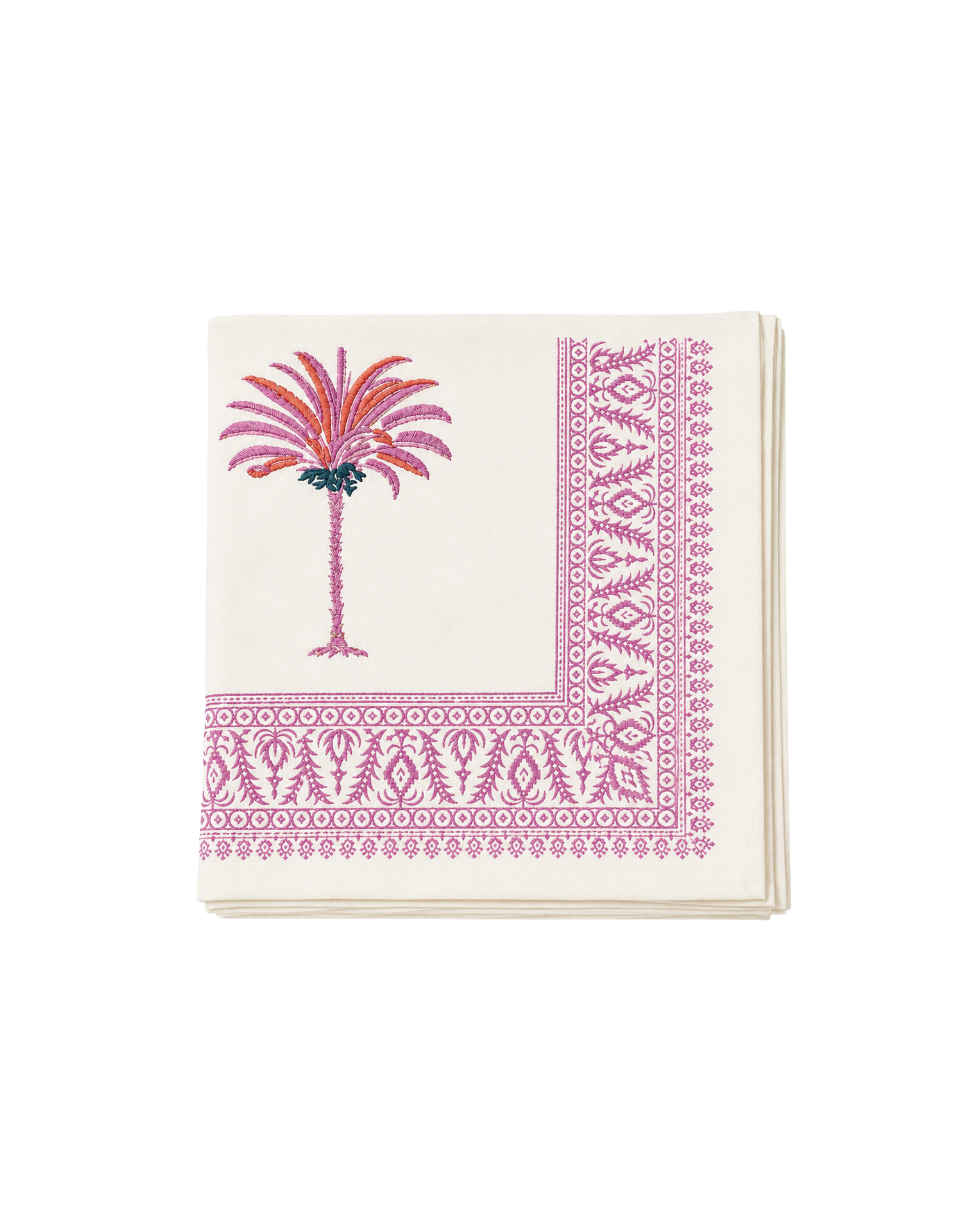Baumwolltischdecke Palme Pink
