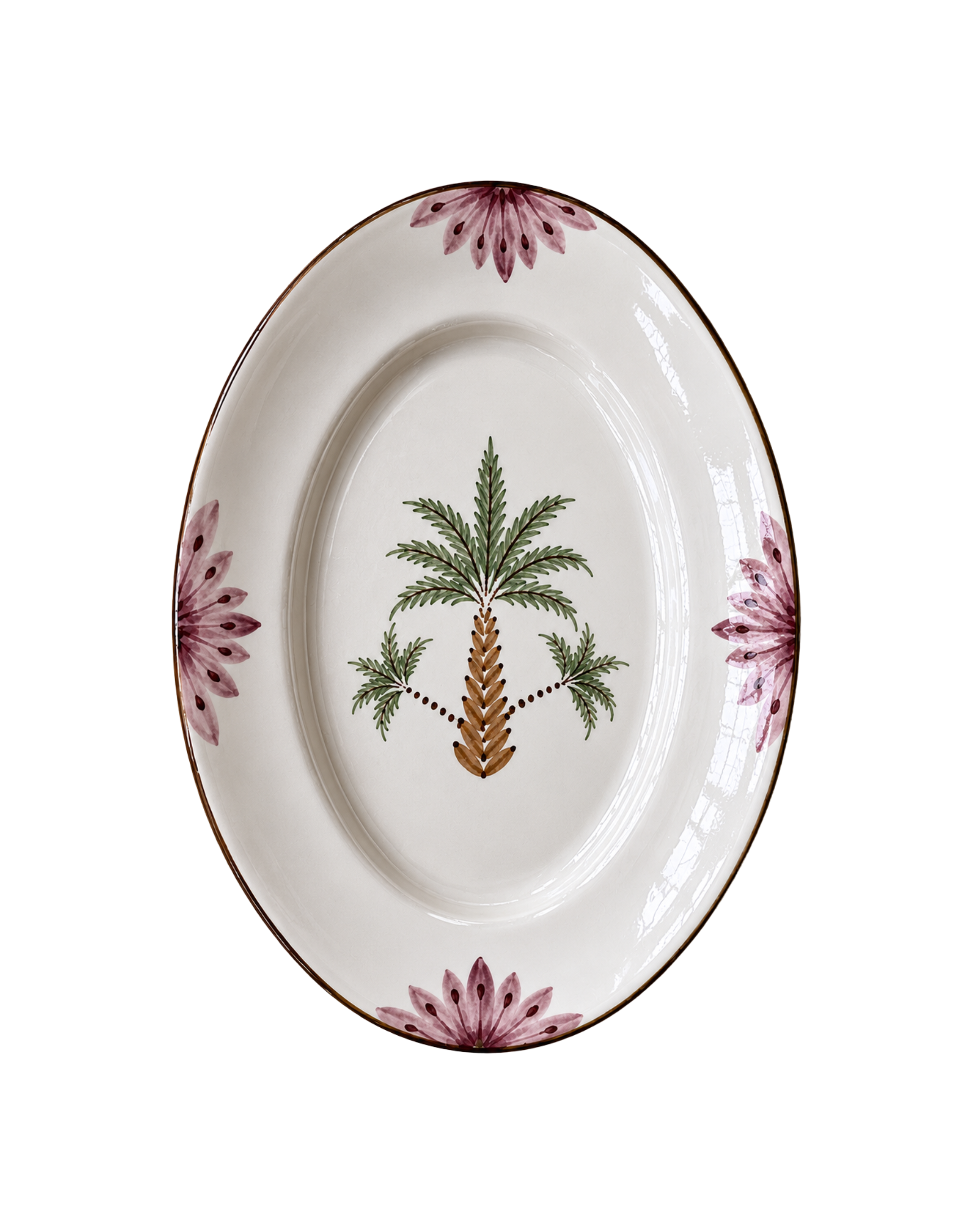 Handbemalte Keramik Platte Palme