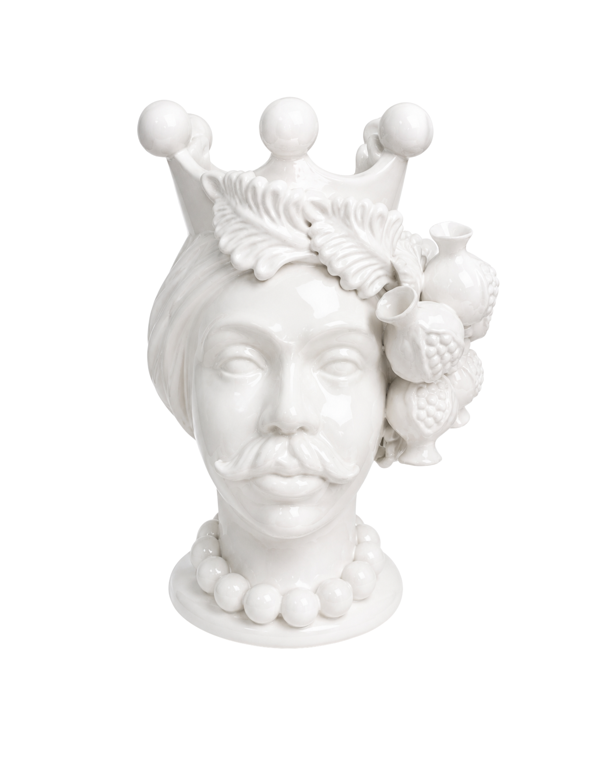 Handbemalte sizilianischen Moorish Heads Vase Weiß Mann