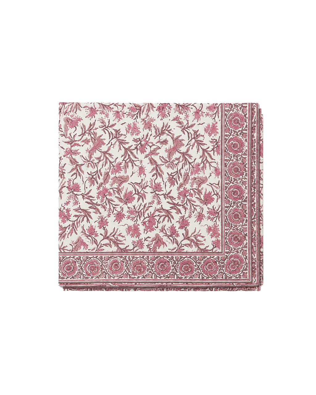 Floral Pink Cotton Tablecloth – 150 × 260 cm