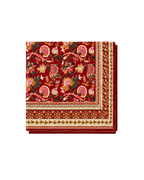 Tischdecke Magic Ruby mit Granatapfel Blockprint in Rubinrot