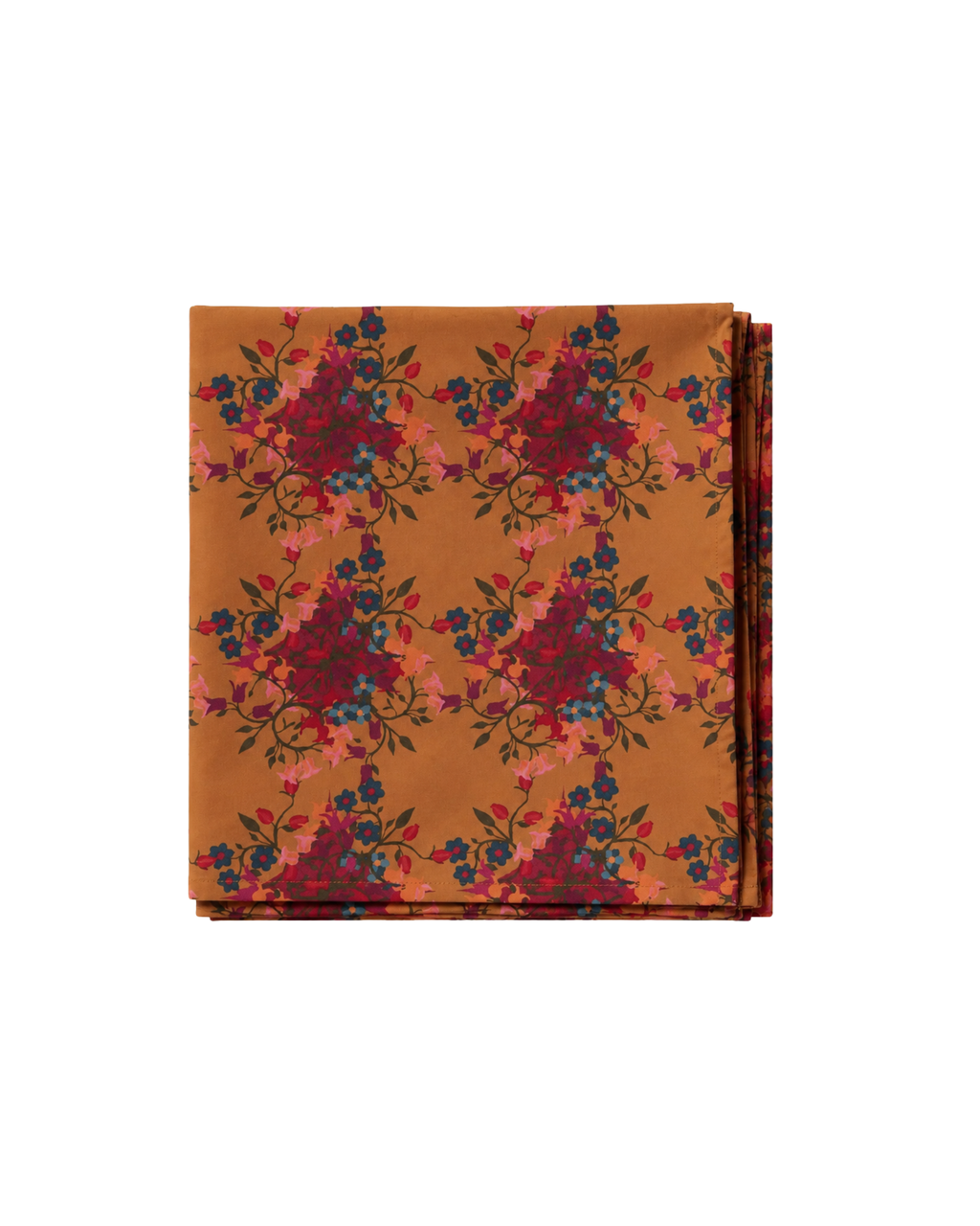 Baumwolltischdecke Floral Orange Square, 250x250