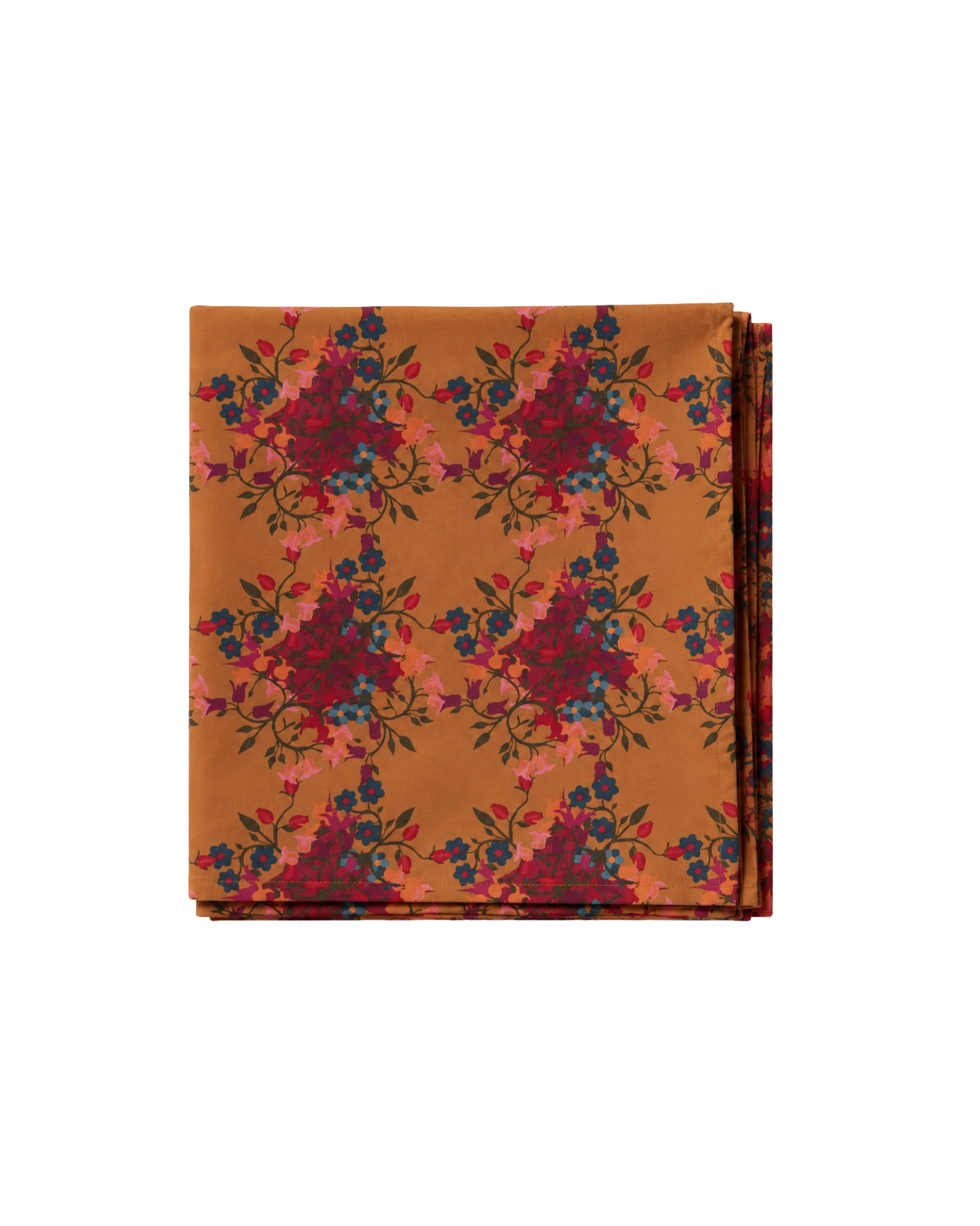 Baumwolltischdecke Floral Orange Square, 250x250