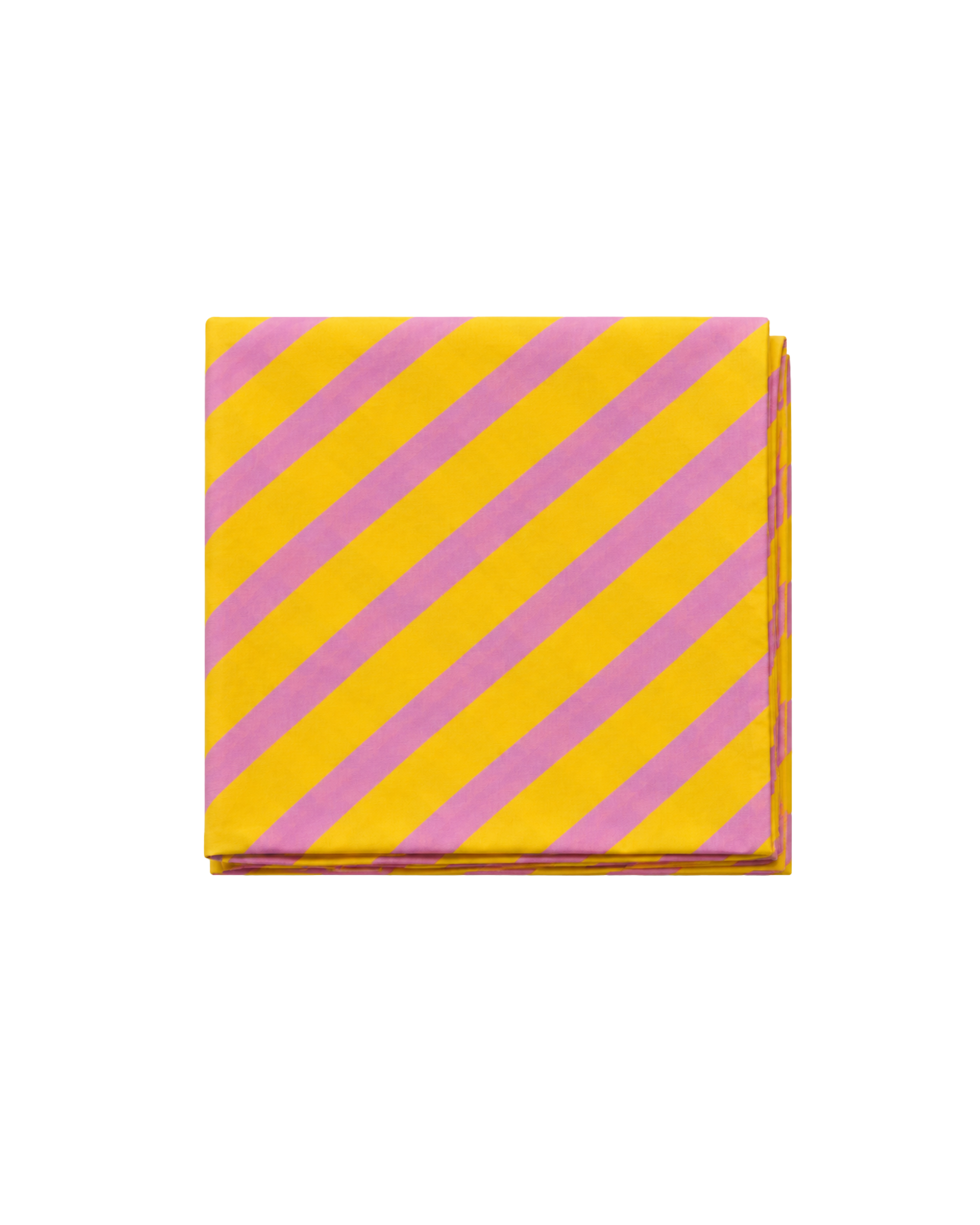 Runde Baumwolltischdecke Gelb-Rosa gestreift