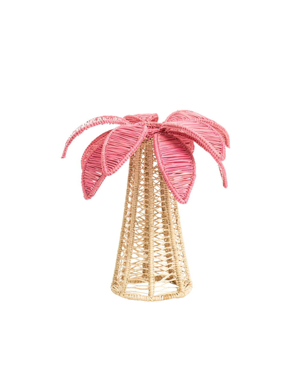 Handgewebter Kerzenständer Rosa Palme Medium