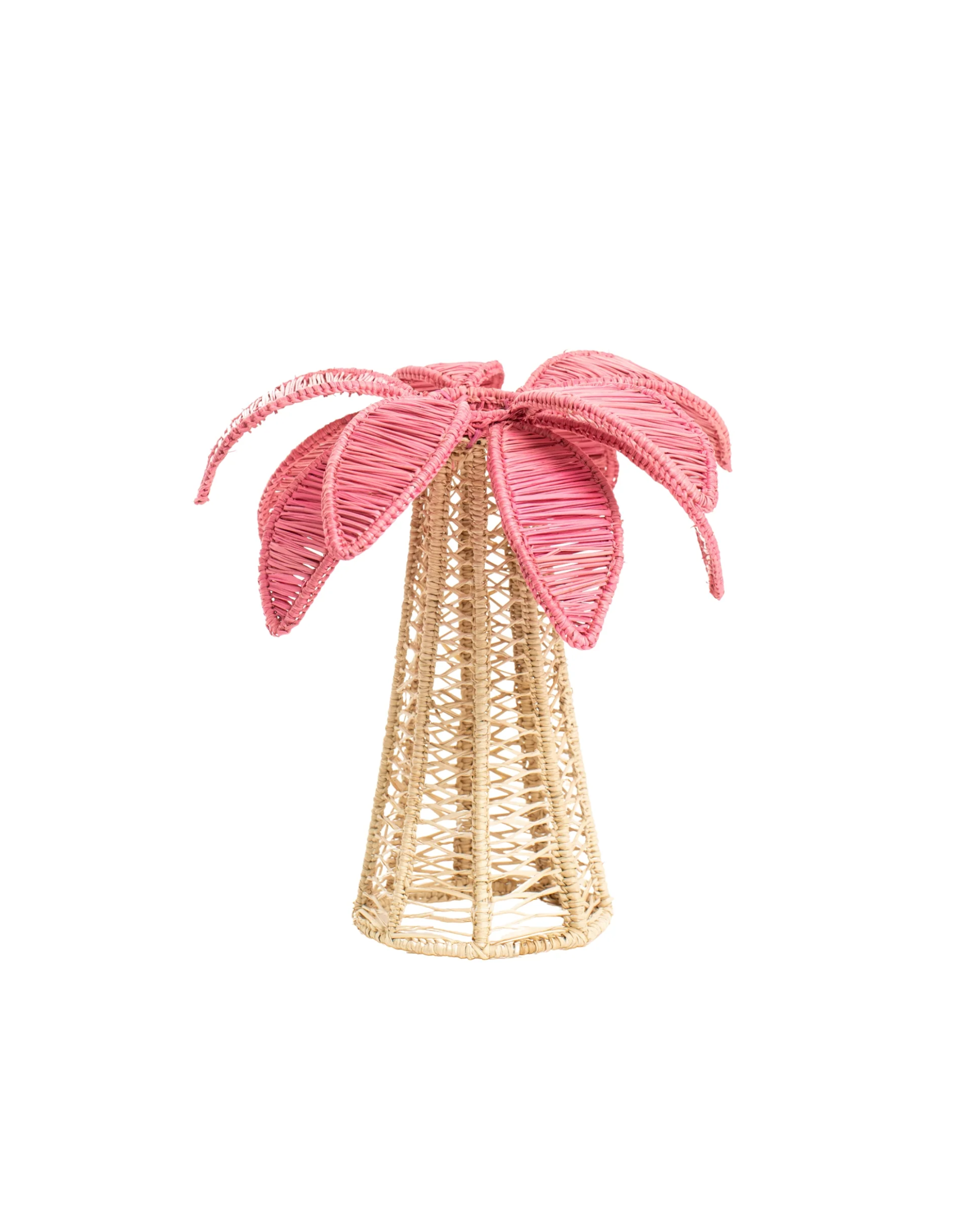 Handgewebter Kerzenständer Rosa Palme Medium