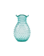 Elegante Hobnail-Kristallglasvase (20,5 cm) in Beryll-Grünblau für eine luxuriöse, zeitlose Tischdeko und exklusive Blumenarrangements.