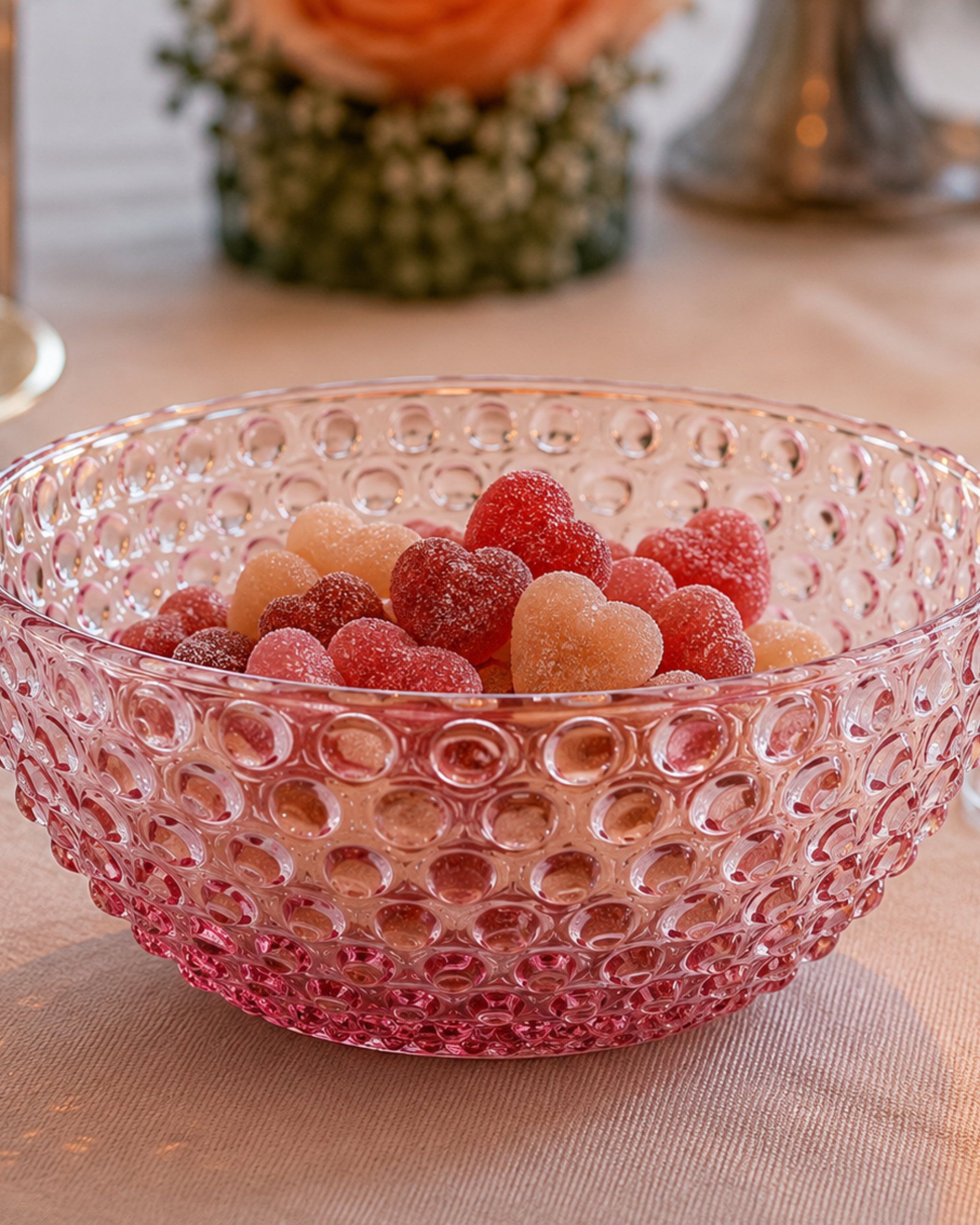 Anna von Lipa Hobnail Bowl Rosa Large