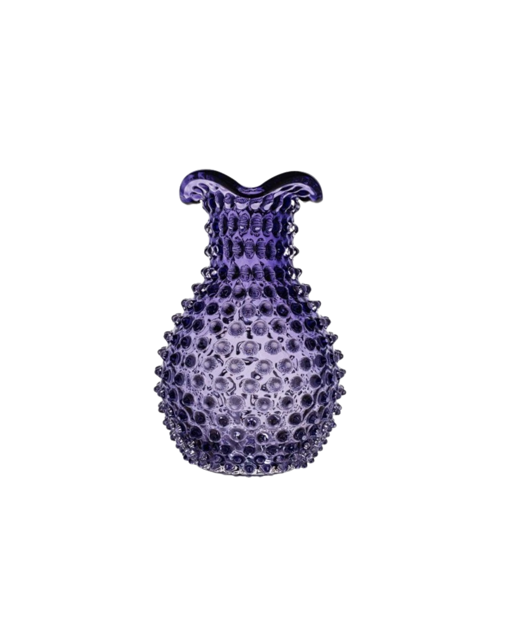 Anna von Lipa Blonde Vase Indigo, 1500 ml, 20,5 cm Höhe, 14,7 cm Durchmesser, mundgeblasenes Kristallglas mit Hobnail-Noppenstruktur