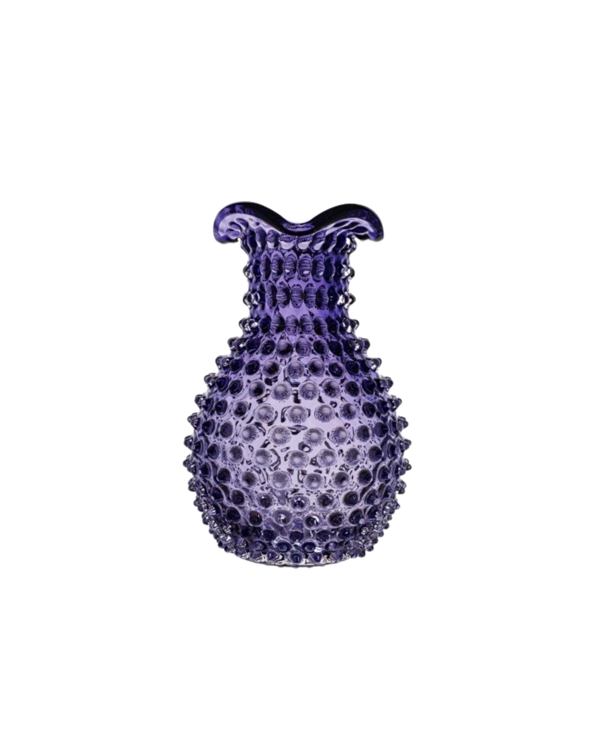 Anna von Lipa Blonde Vase Indigo, 1500 ml, 20,5 cm Höhe, 14,7 cm Durchmesser, mundgeblasenes Kristallglas mit Hobnail-Noppenstruktur