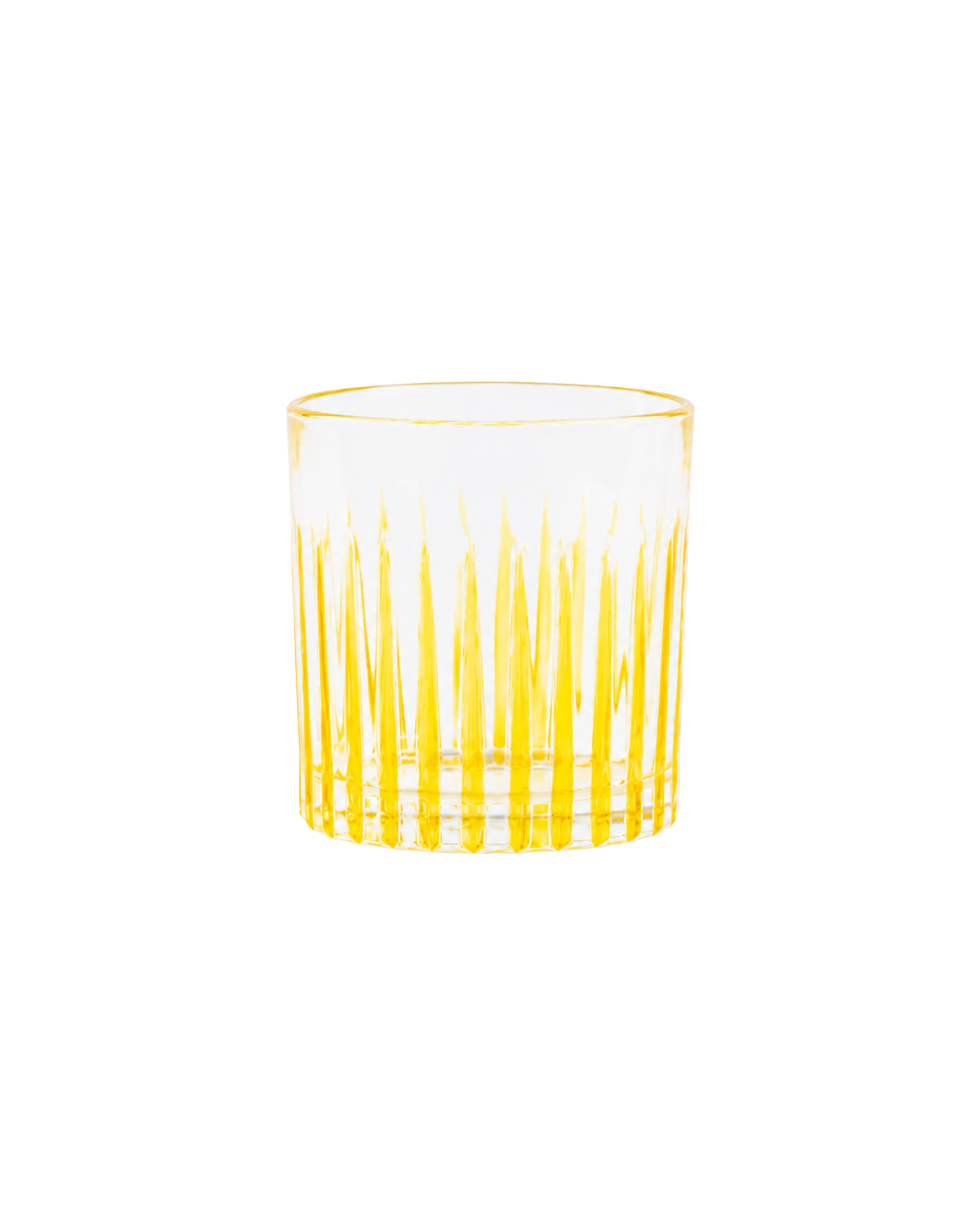 Handgefertigtes Kristallglas Gelb, 4er Set