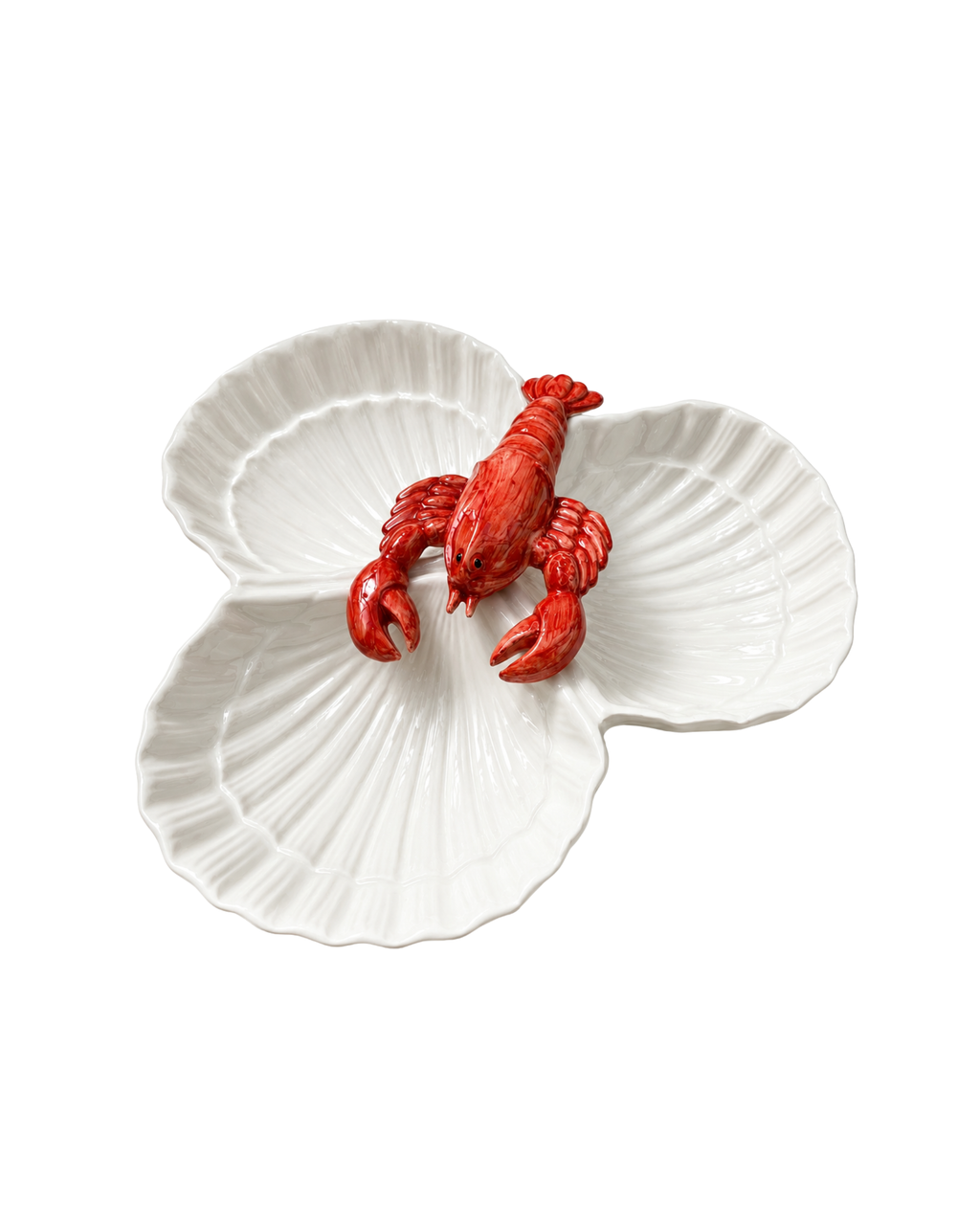 Handbemalter Keramik Vorspeisenschale Lobster, 3er Set