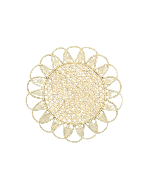 Tischset Handgewebt Sonnenblume Boho-Stil, 2er Set