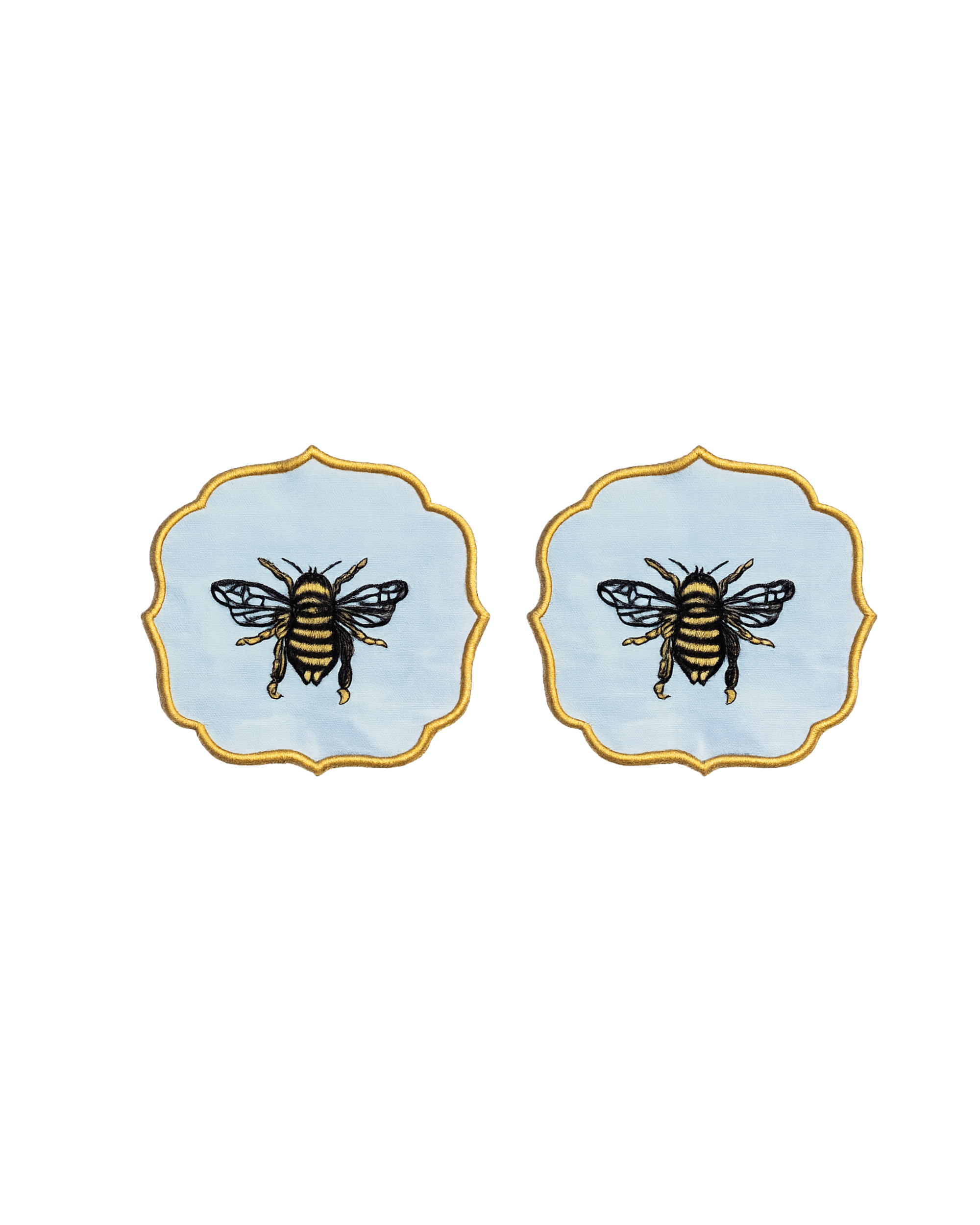 Cocktail-Serviette Biene Bestickt, 2er Set