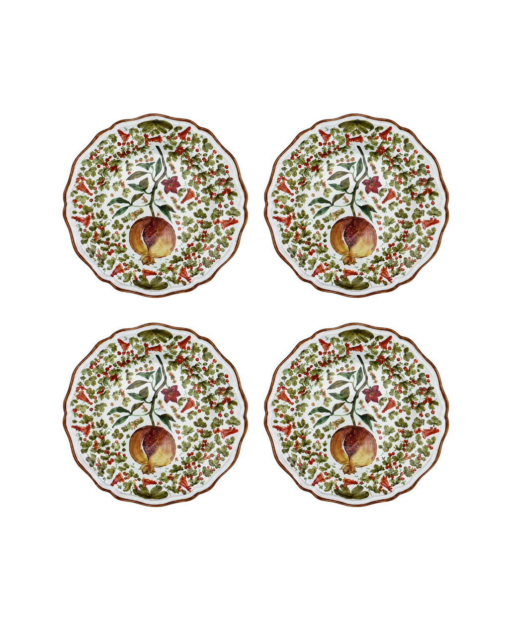 Speiseteller Granatapfel Keramik, 4er Set