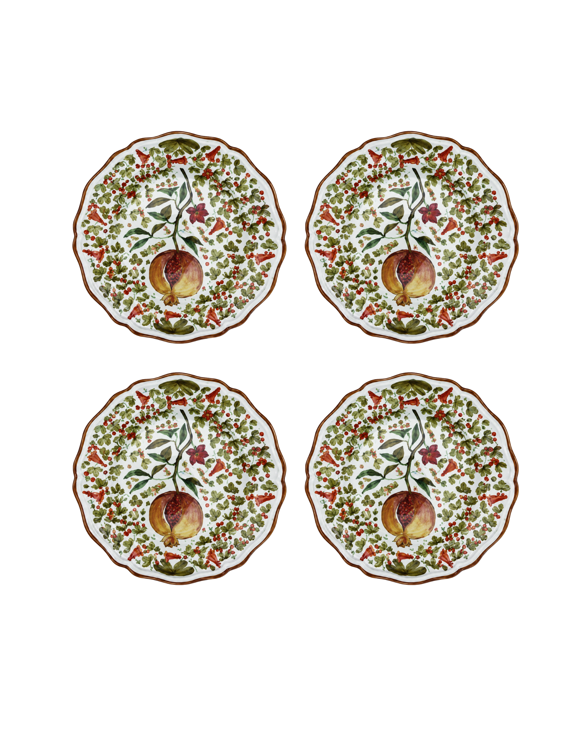 Speiseteller Granatapfel Keramik, 4er Set
