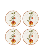 Dinner Plate Ceramic Pomegranate Branch White, Set of 4