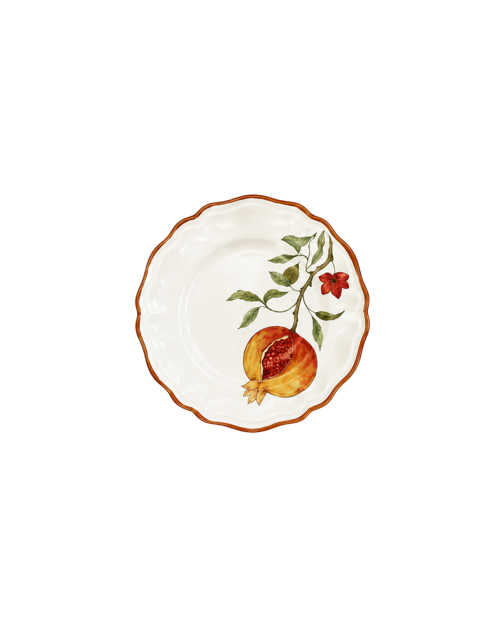 Dessertteller Granatapfelzweig Weiß, 4er Set