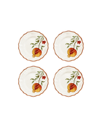 Dessertteller Keramik Granatapfelzweig Weiß, 4er-Set