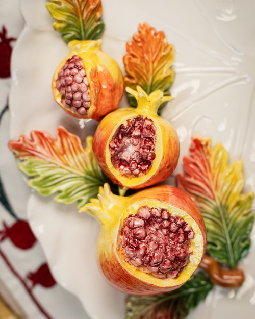 Servierplatte Granatapfel Keramik