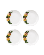 Speiseteller Keramik rund Granatapfel-Rand, 4er-Set