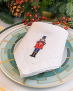 Serviette Leinen Nussknacker bestickt, 2er-Set