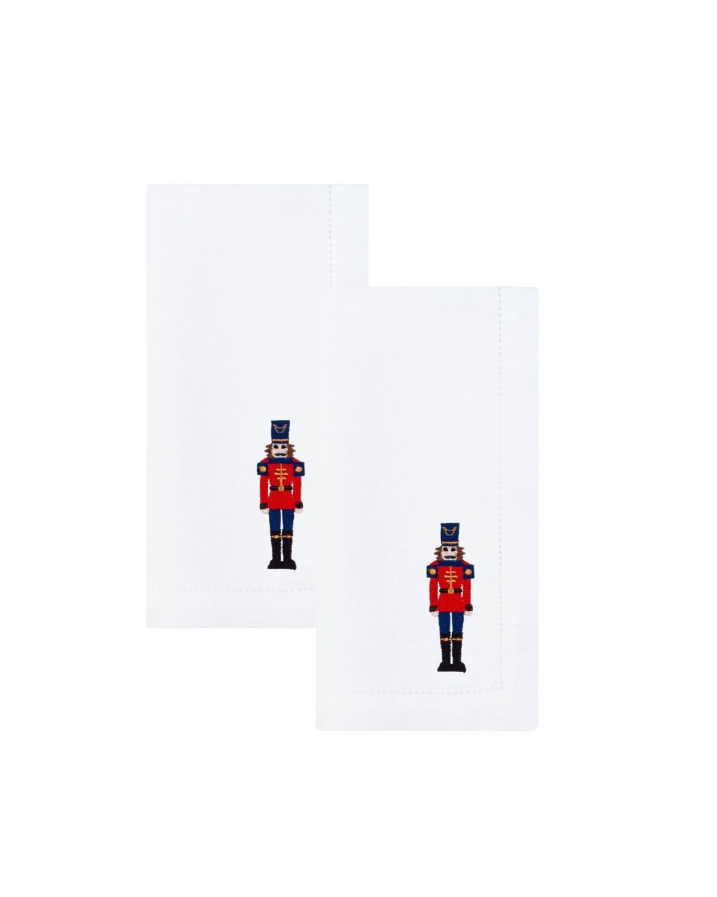 Serviette Leinen Nussknacker bestickt, 2er-Set