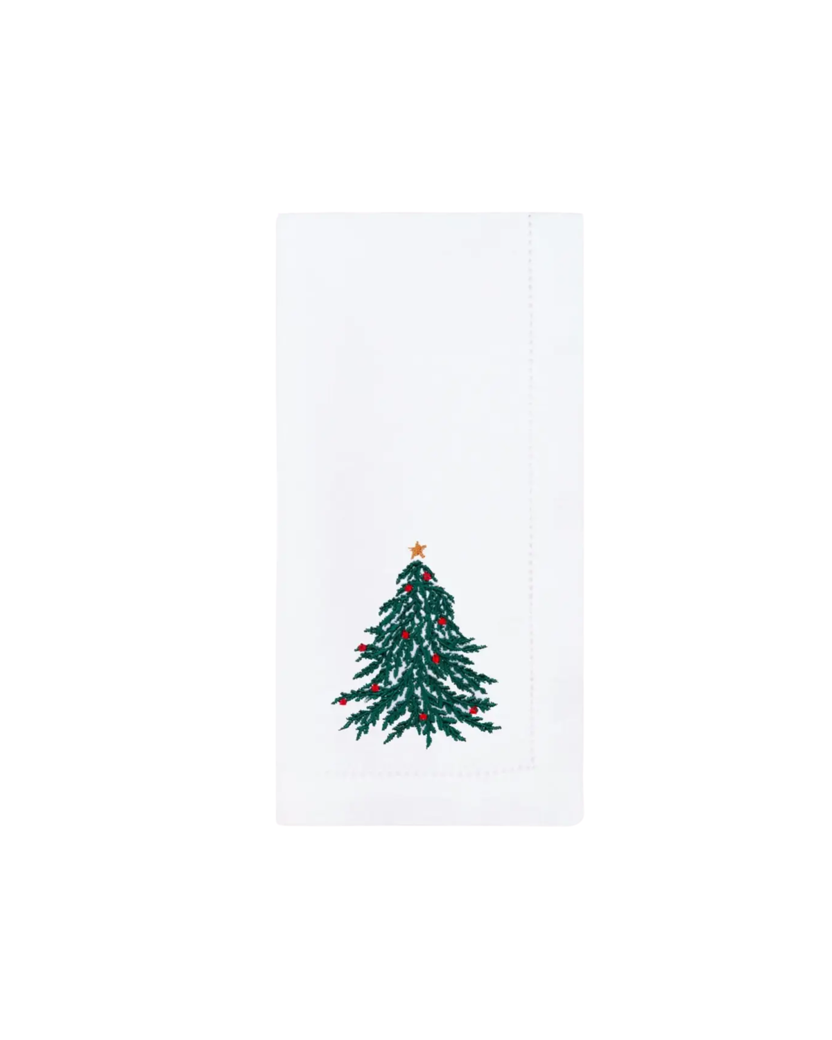 Serviette Baumwolle Weihnachtsbaum bestickt, 2er-Set