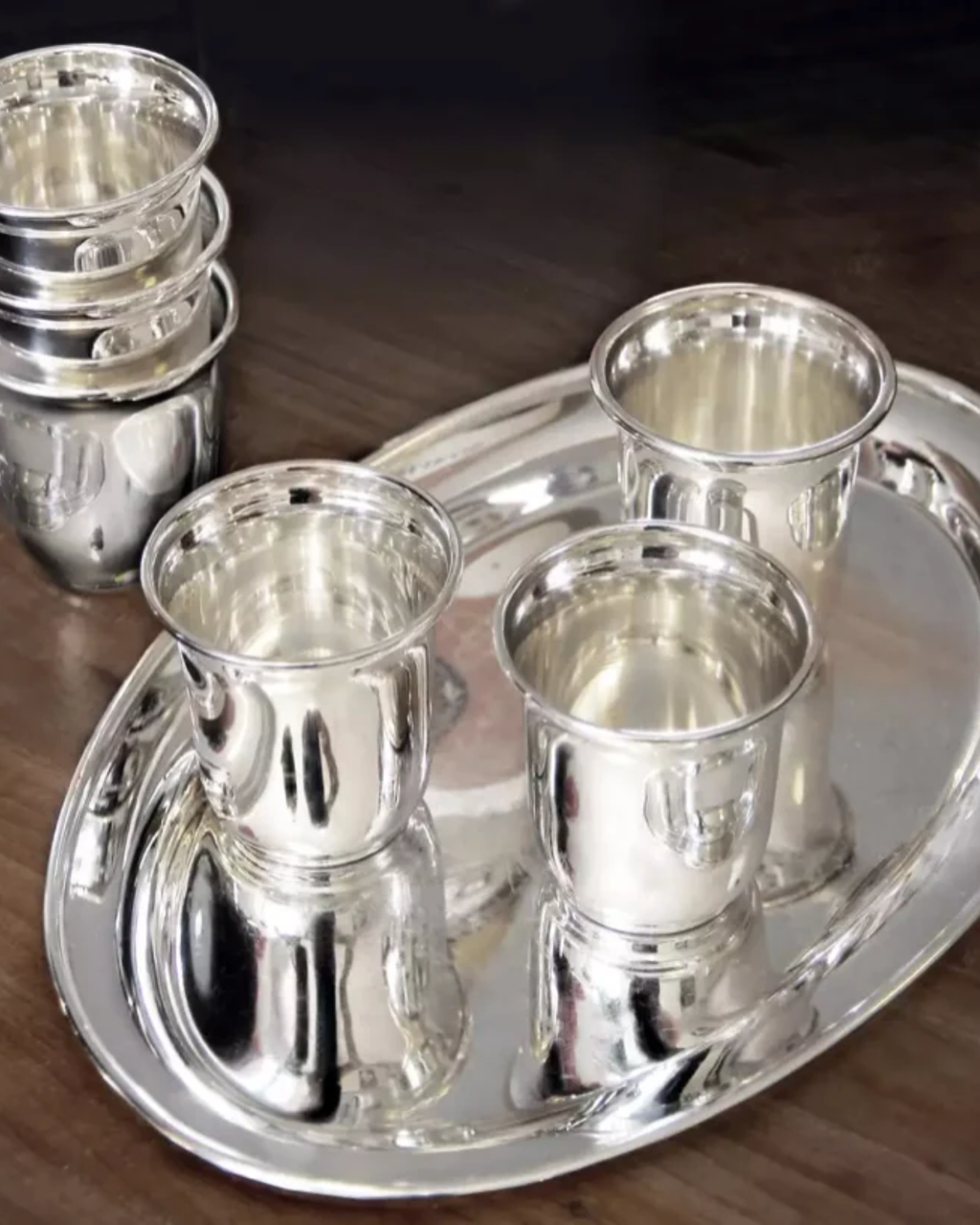 Schnapsset Versilbert 7-teilig