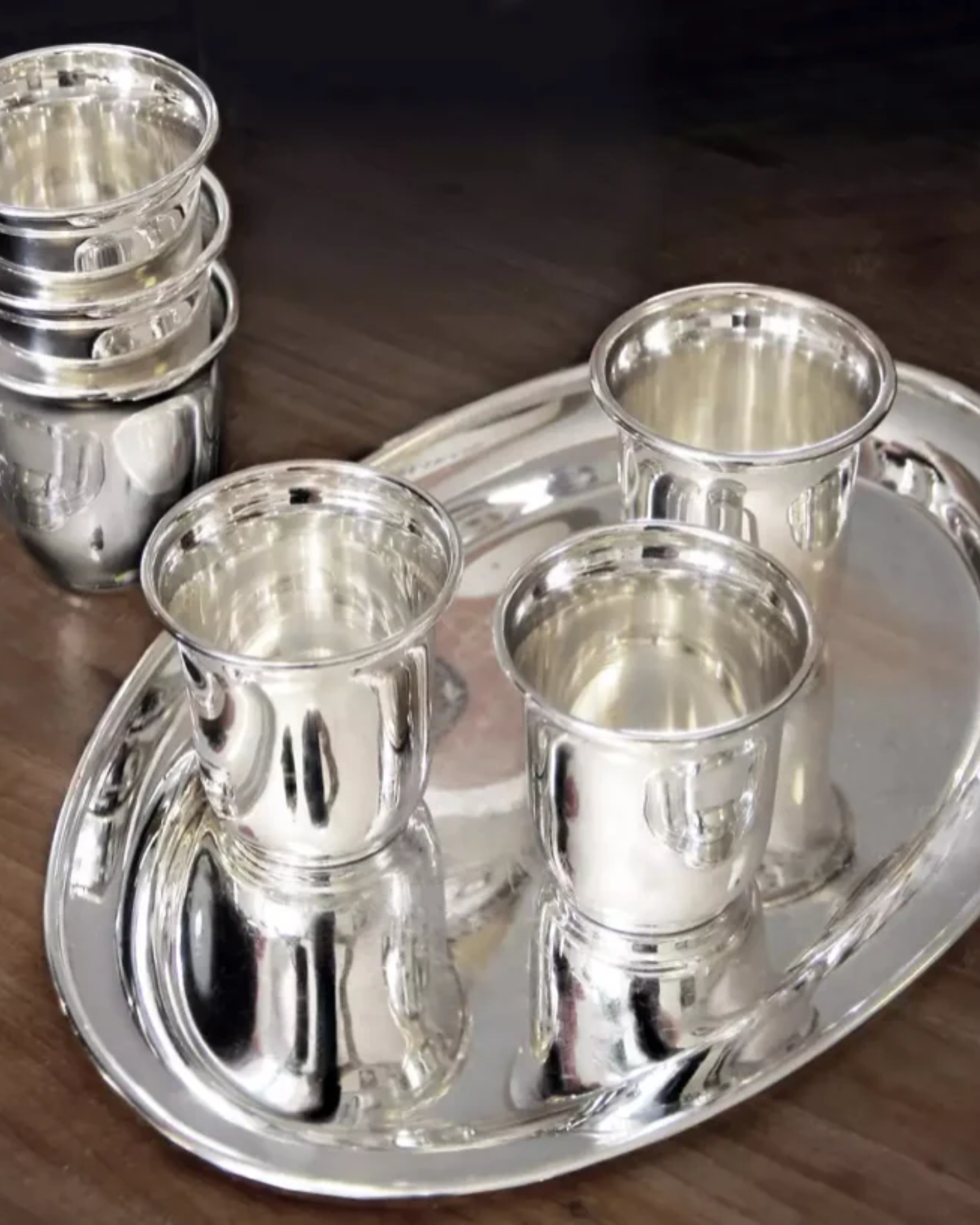 Schnapsset Versilbert 7-teilig