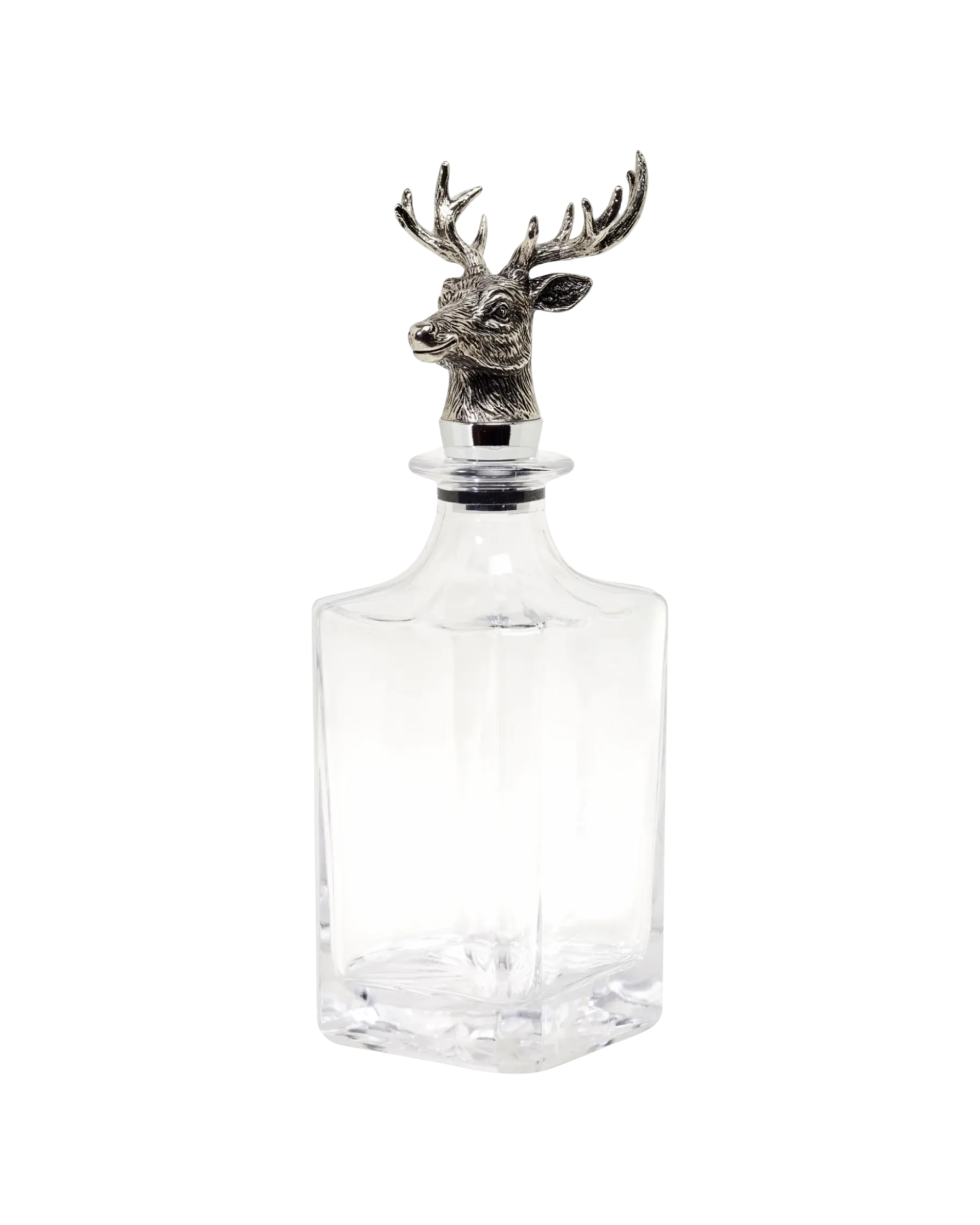 Whiskykaraffe Hirschkopf aus Kristallglas