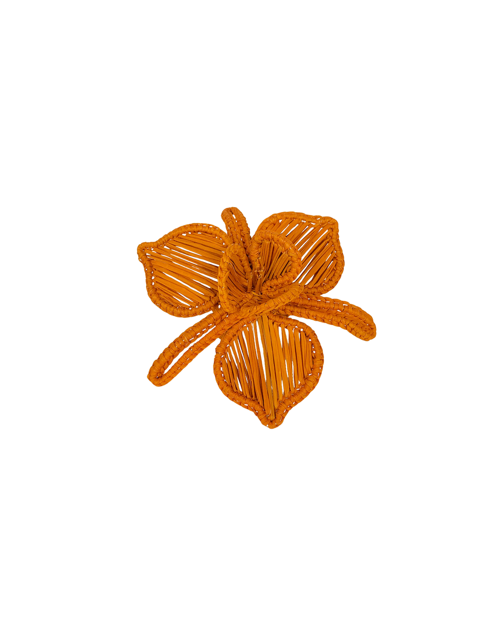 Serviettenring Orchidee Orange handgeflochten, 2er Set