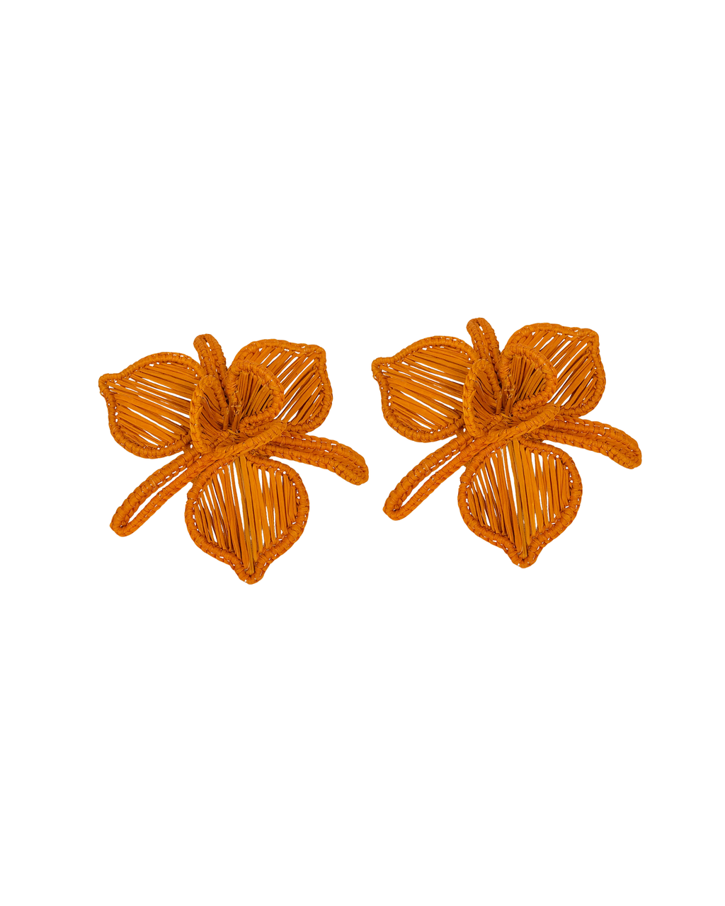 Serviettenring Orchidee Orange handgeflochten, 2er Set