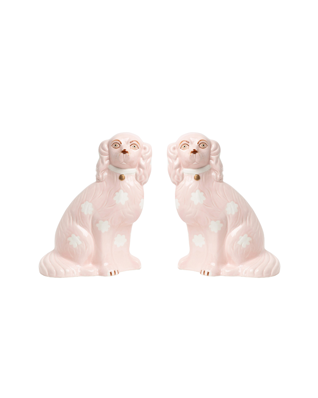 Staffordshire Hundefiguren Rosa, 2er Set
