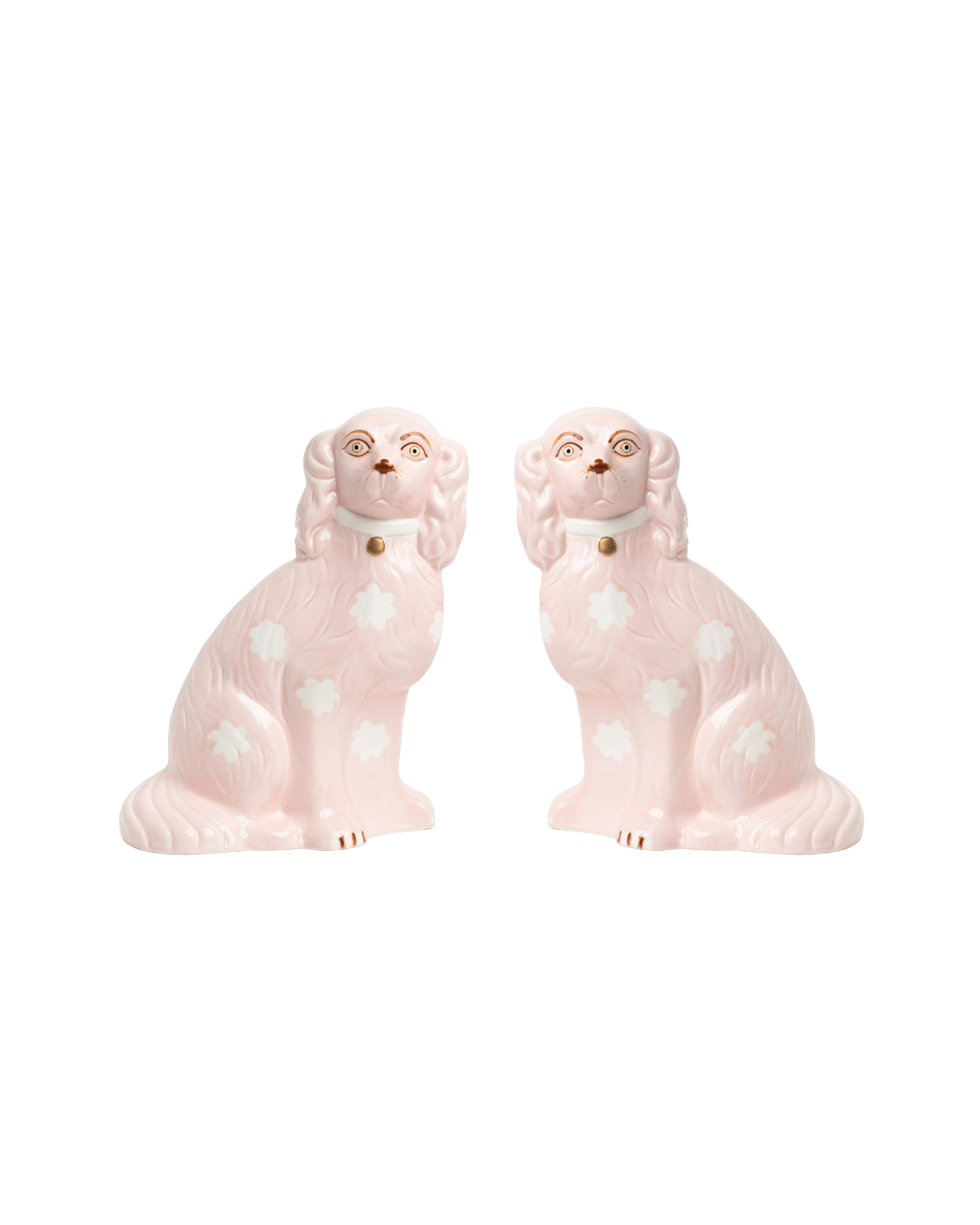Staffordshire Hundefiguren Rosa, 2er Set