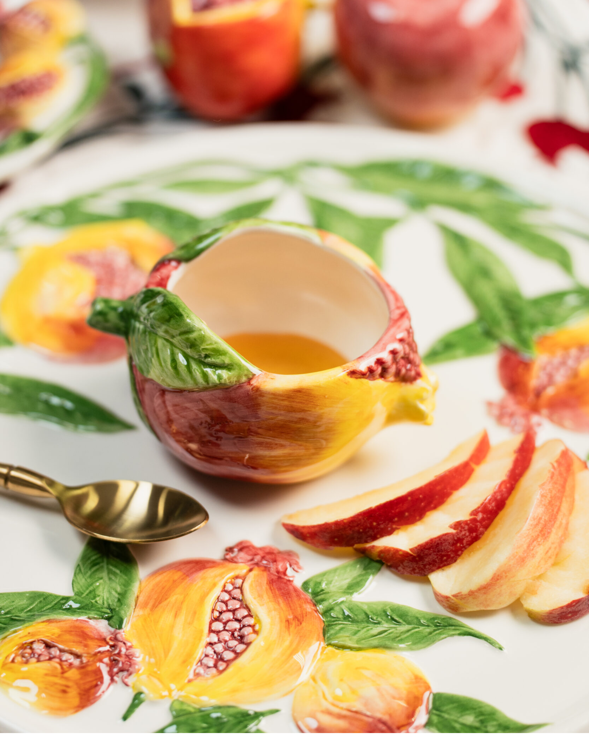Honigtopf Granatapfel Handbemalt