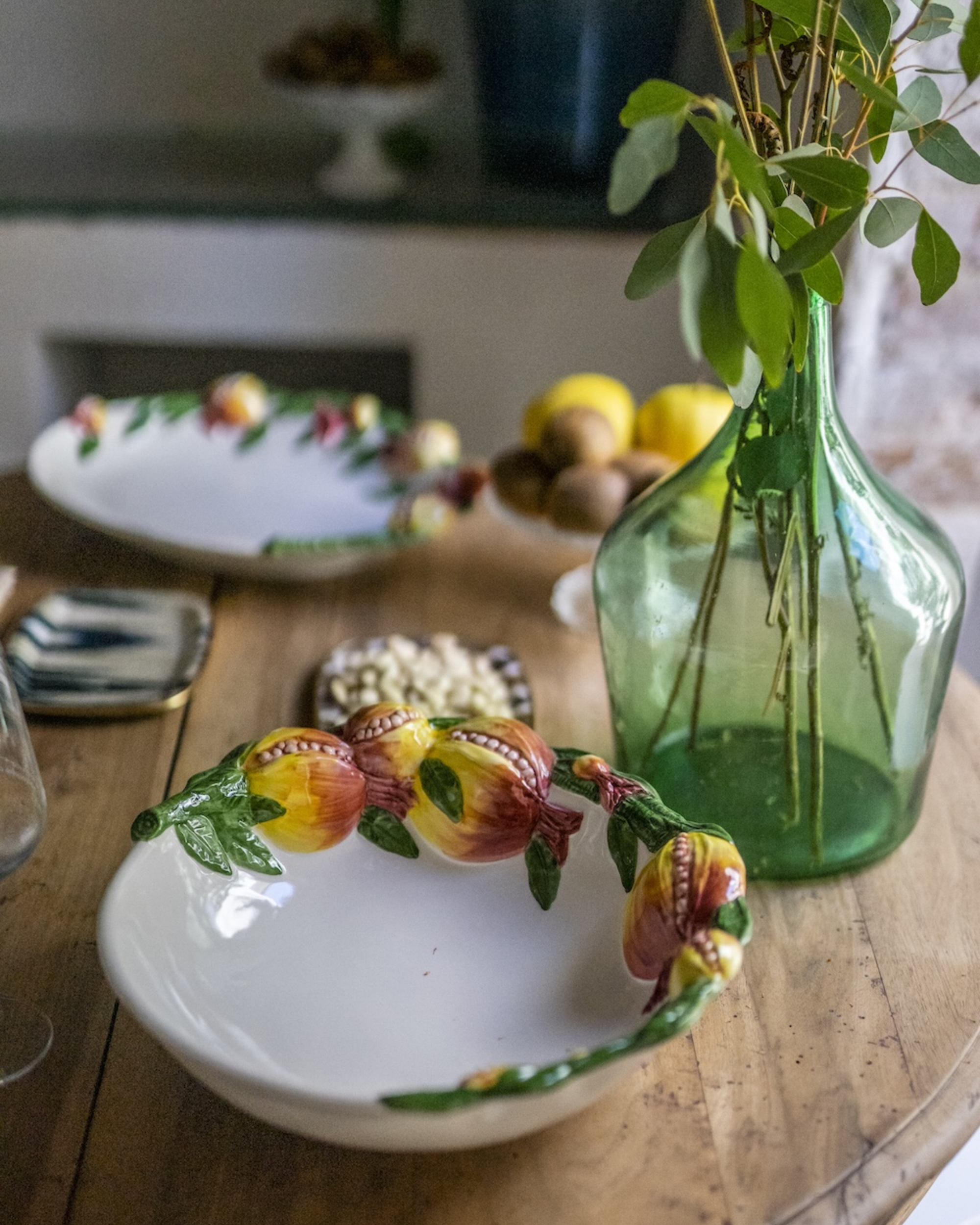 Salatschüssel Granatapfel Handbemalt