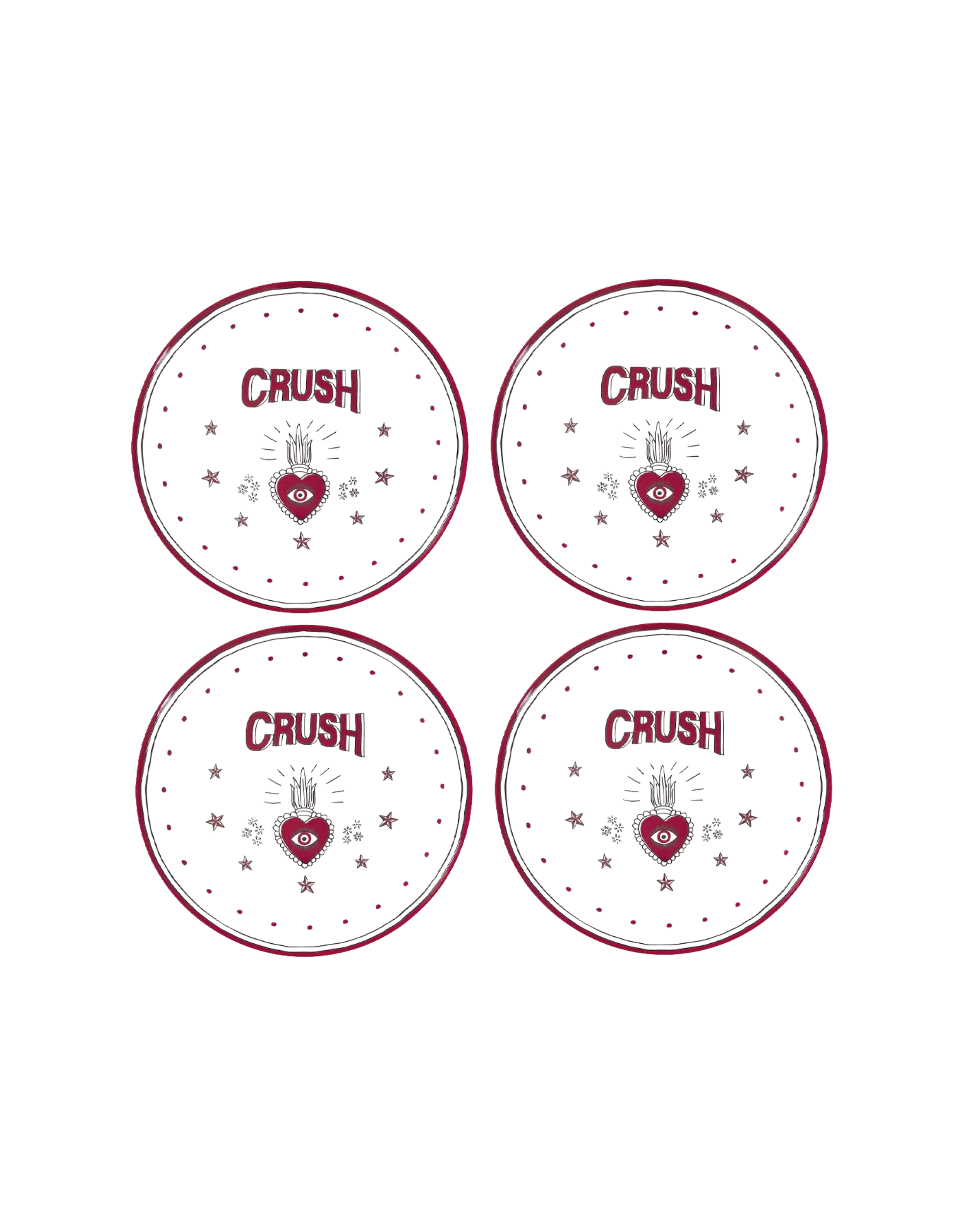Dessertteller Crush, 4er-Set
