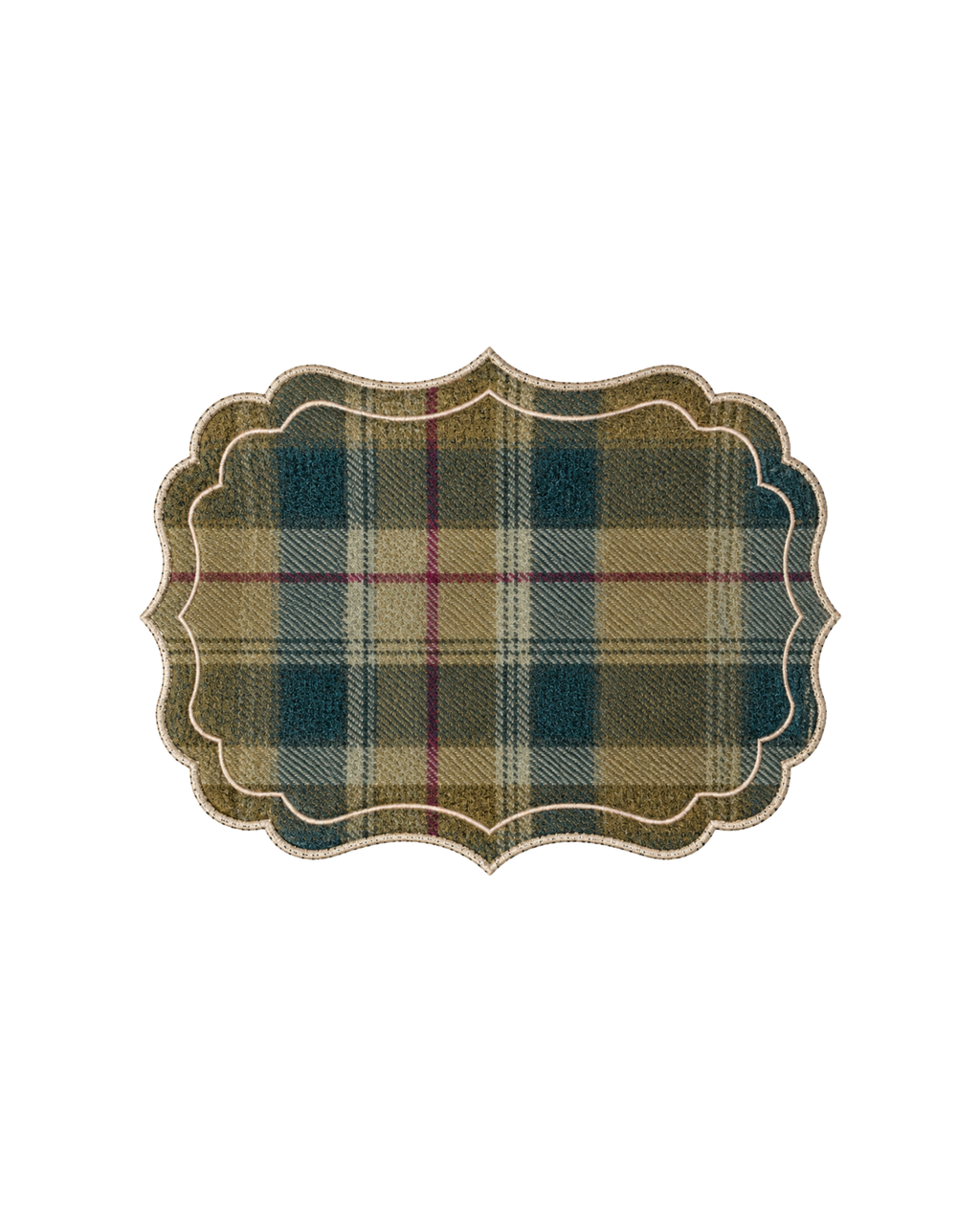 Tischset Tartan 100% Wolle mit silbernem Rand, 2er Set